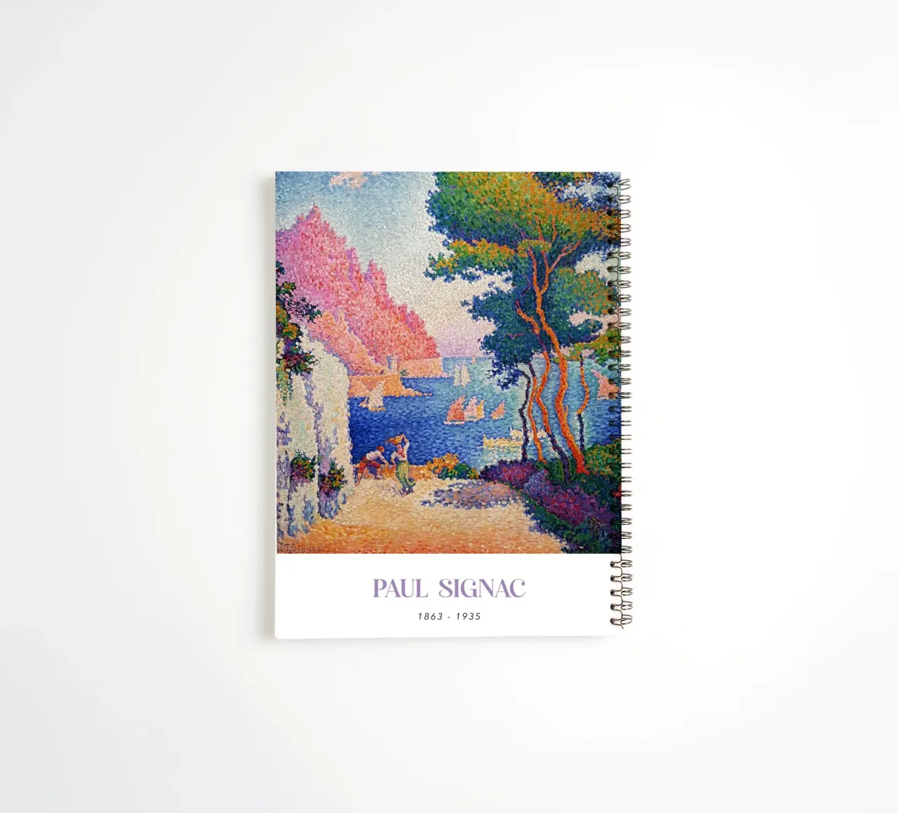 Signac Cape of Noli Pointillist Coastal Art Print spiral notebook by NorwesClub