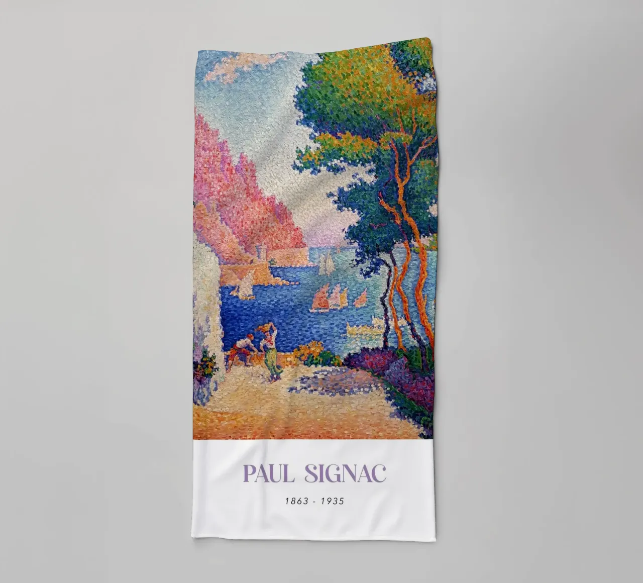 Signac Capo di Noli Pointillist Coastal Art Print asciugamano da bagno da NorwesClub