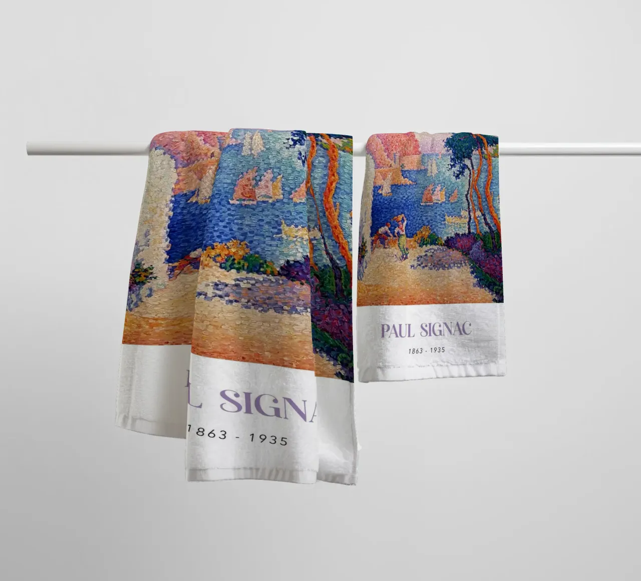 Signac Capo di Noli Pointillist Coastal Art Print asciugamano da bagno da NorwesClub