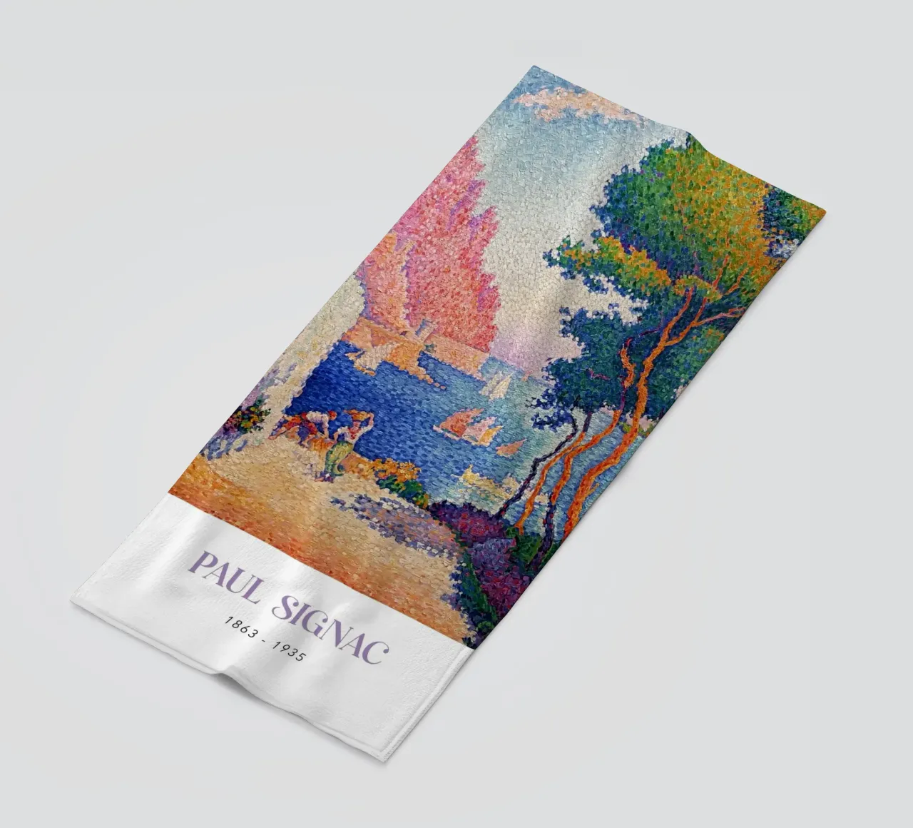 Signac Capo di Noli Pointillist Coastal Art Print telo mare da NorwesClub