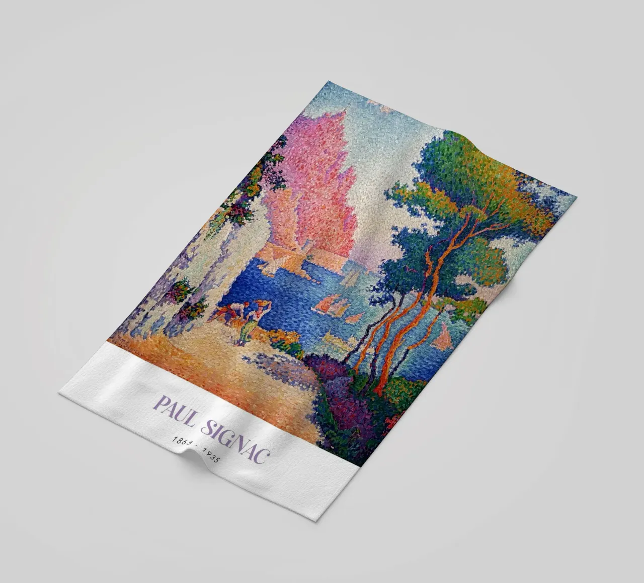 Signac Capo di Noli Pointillist Coastal Art Print telo mare da NorwesClub