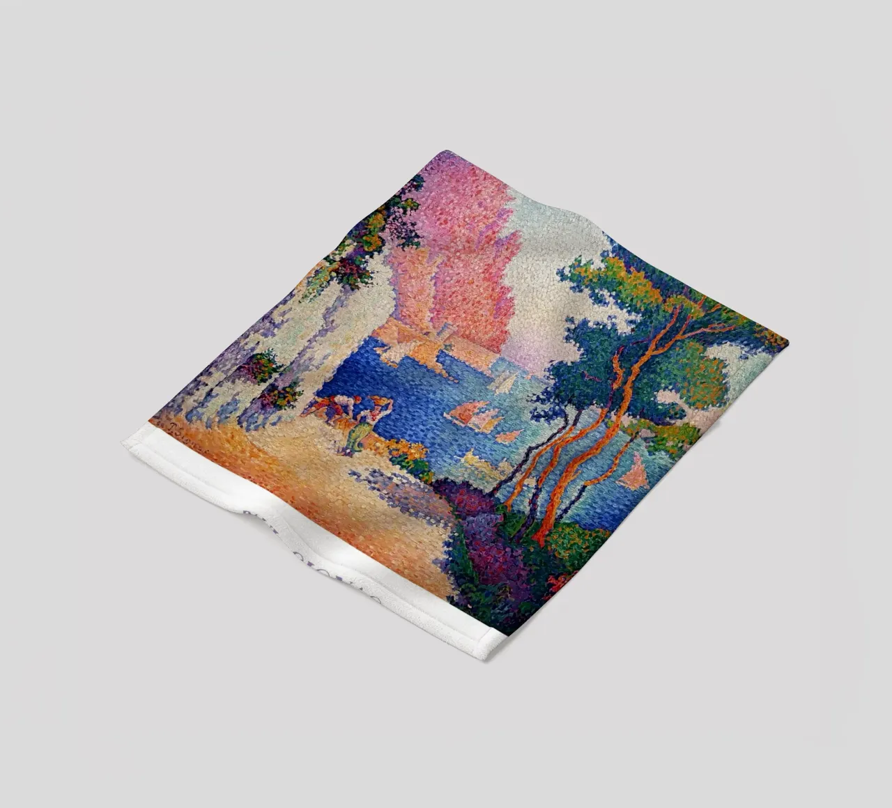 Signac Capo di Noli Pointillist Coastal Art Print coperta in pile da NorwesClub
