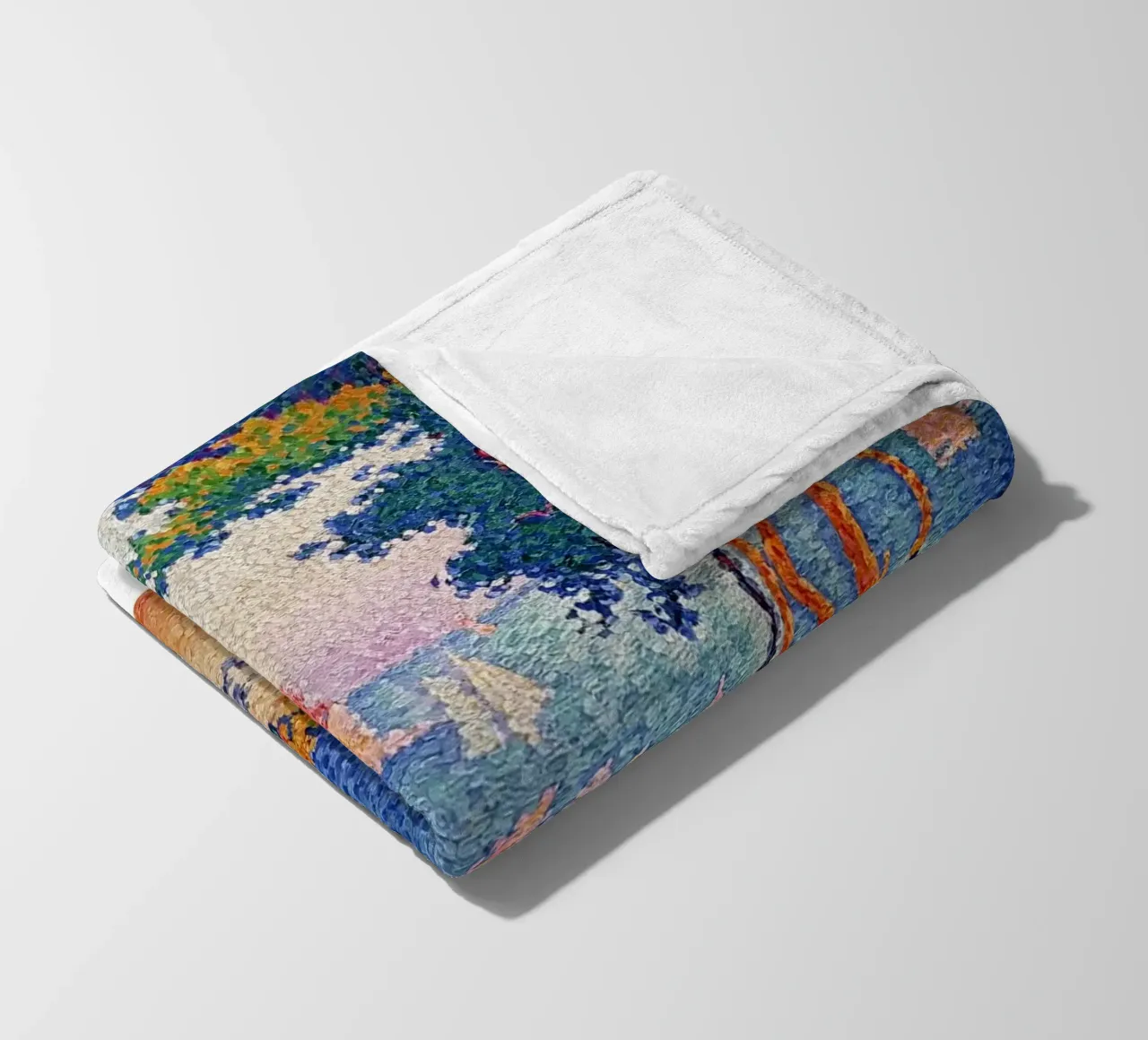 Signac Capo di Noli Pointillist Coastal Art Print coperta in pile da NorwesClub