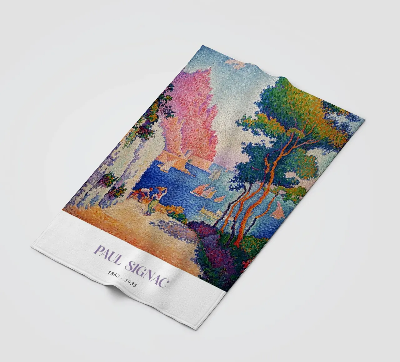 Signac Capo di Noli Pointillist Coastal Art Print coperta in pile da NorwesClub