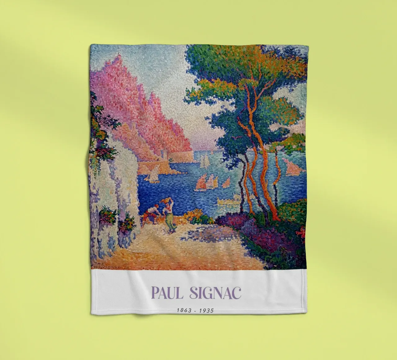 Signac Capo di Noli Pointillist Coastal Art Print coperta in pile da NorwesClub