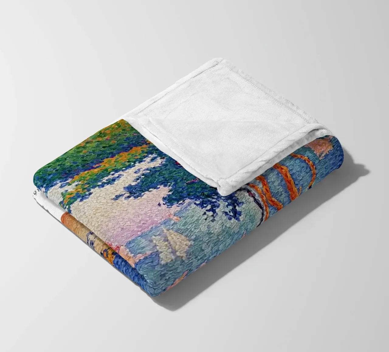 Signac Capo di Noli Pointillist Coastal Art Print coperta in pile da NorwesClub