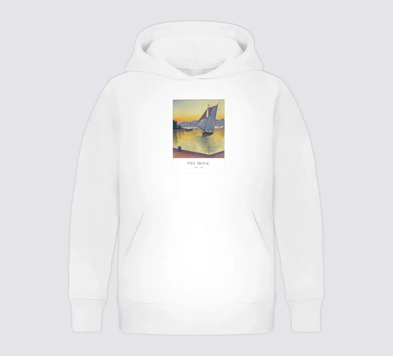 Signac Port at Sunset Pointillist Sailboat Print sweat à capuche enfant de NorwesClub