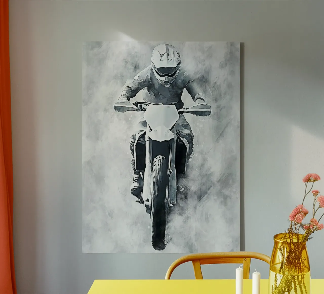 Motocross art B tela con Cornice a cassetta da Mateo