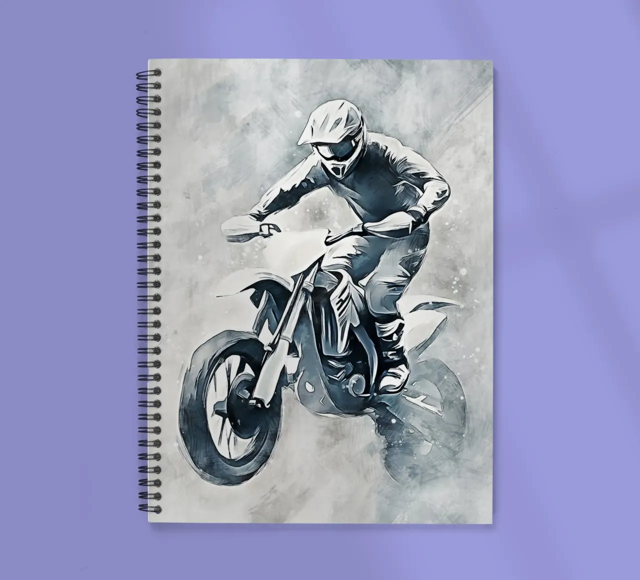 Motocross art C spiral notebook by Mateo