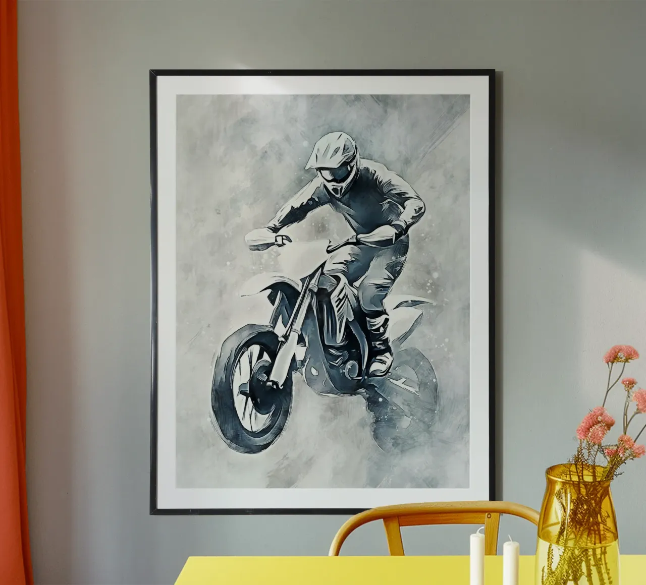 Motocross art C carta hahnemühle da Mateo