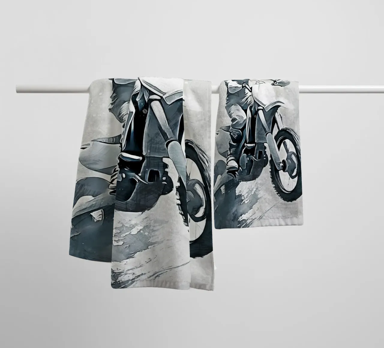 Motocross art D towel by Mateo