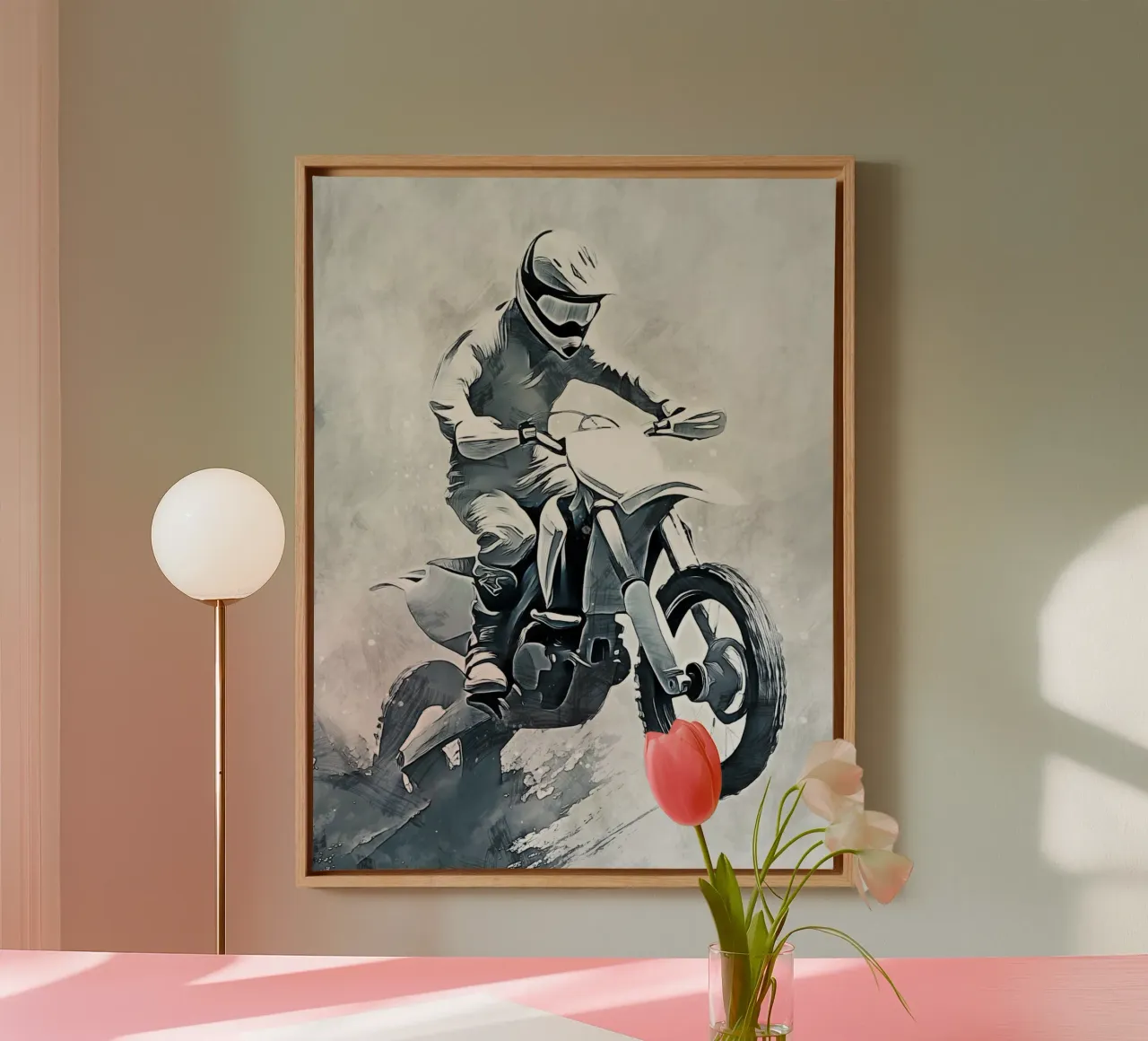 Motocross art D tela con Cornice a cassetta da Mateo