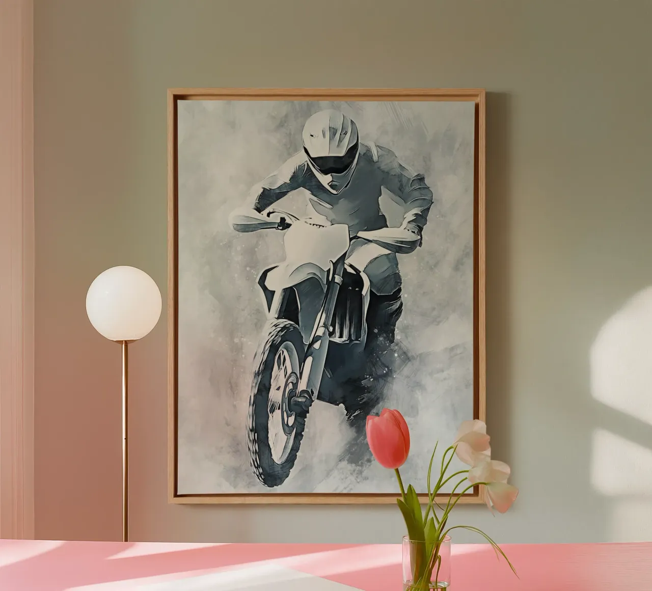 Motocross art E tela con Cornice a cassetta da Mateo