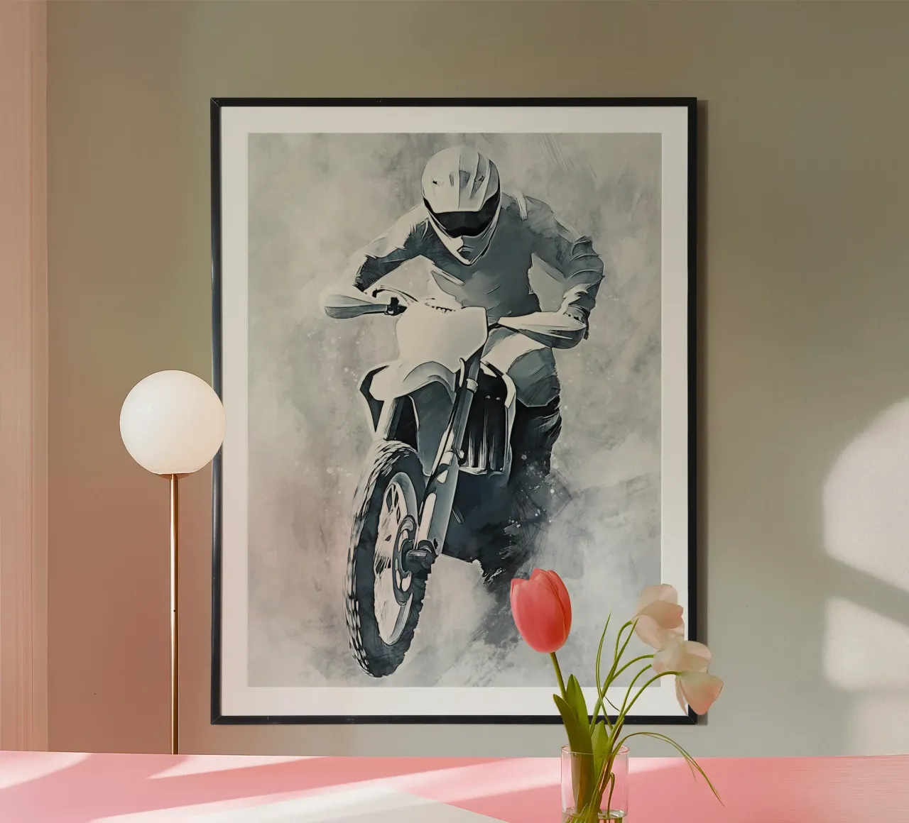 Motocross art E poster con telaio in plastica da Mateo