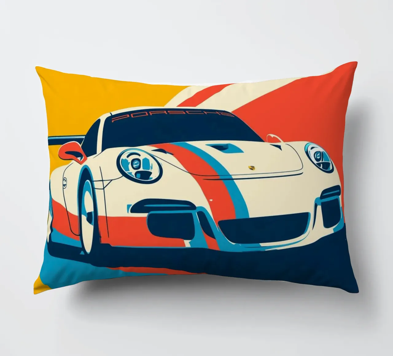 Auto da corsa Porsche 911 GT3 R in stile retrò (personalizzabile) cuscino da Autofocus