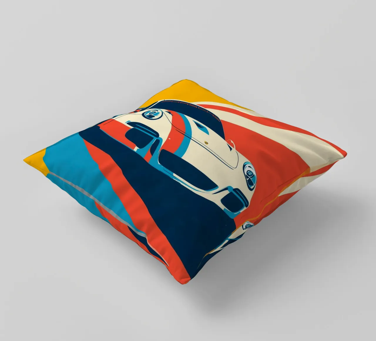 Auto da corsa Porsche 911 GT3 R in stile retrò (personalizzabile) cuscino da Autofocus