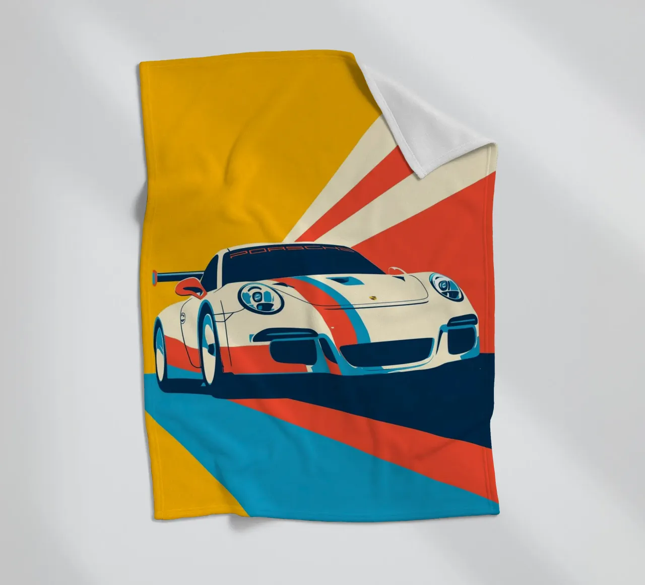 Auto da corsa Porsche 911 GT3 R in stile retrò (personalizzabile) coperta in pile da Autofocus