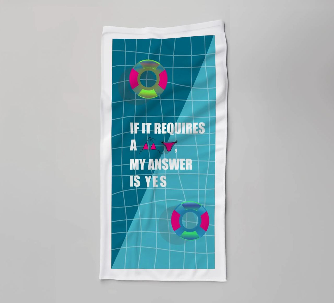 Bikini Pool Leinwand Sommer Wandbild Strand Poster Typografi asciugamano da bagno da LIMITED EDITION LETTERS