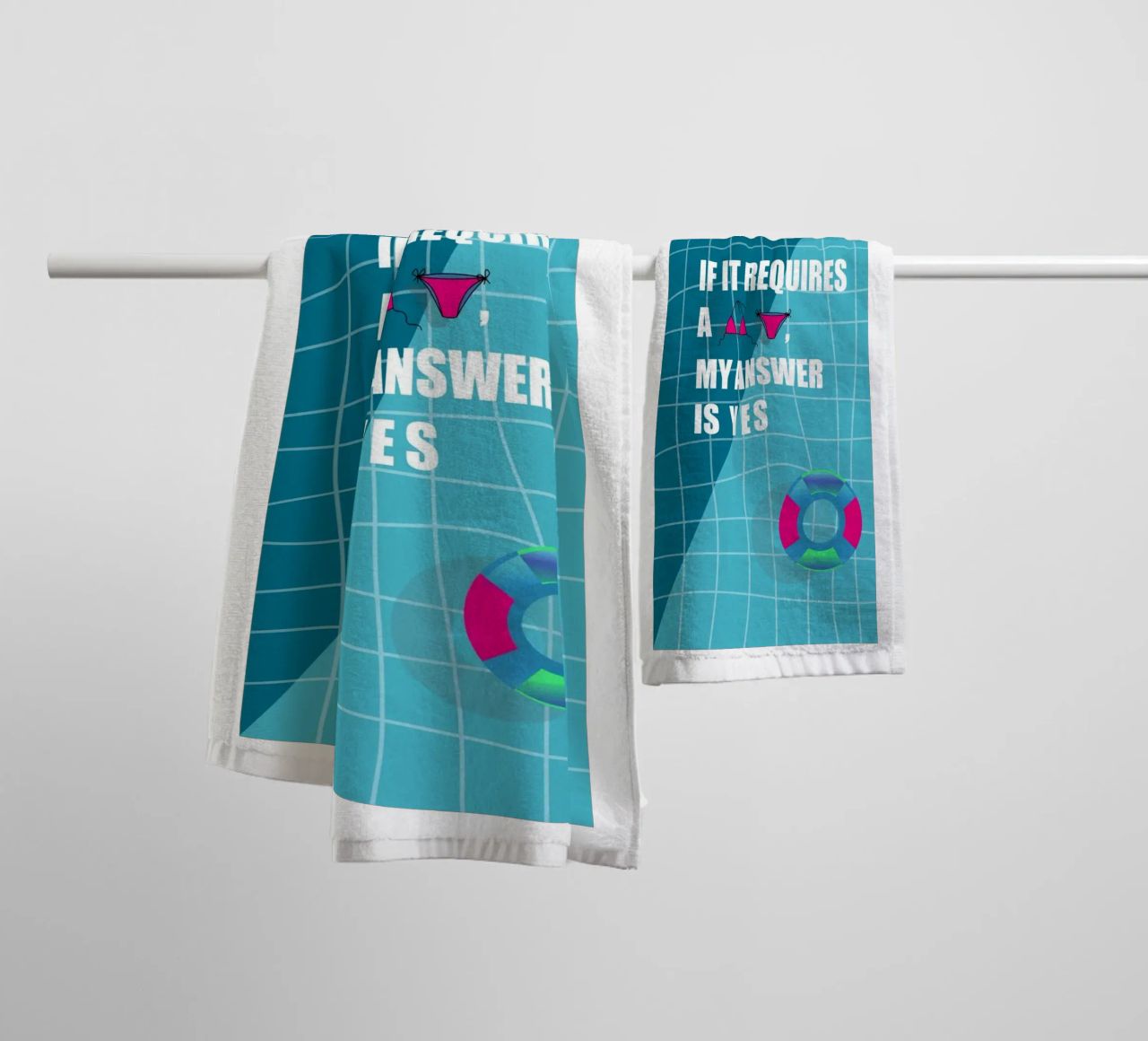 Bikini Pool Leinwand Sommer Wandbild Strand Poster Typografi asciugamano da bagno da LIMITED EDITION LETTERS