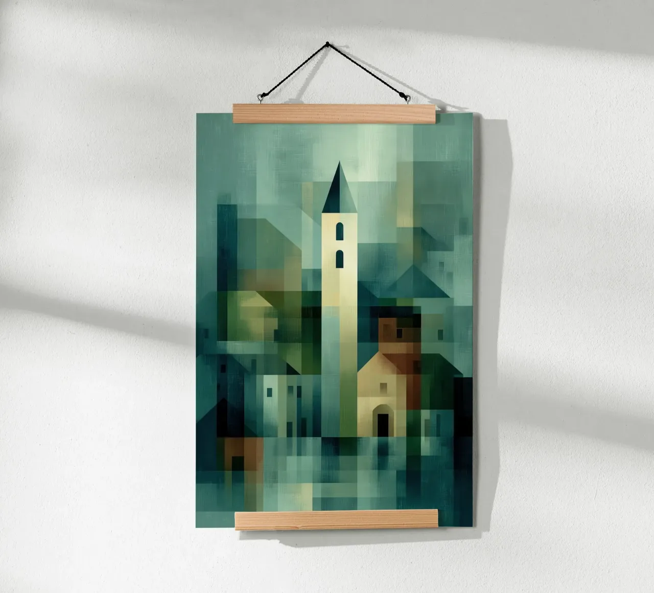 La Torre Feininger | Pintura arquitectónica cubista poster de Autofocus