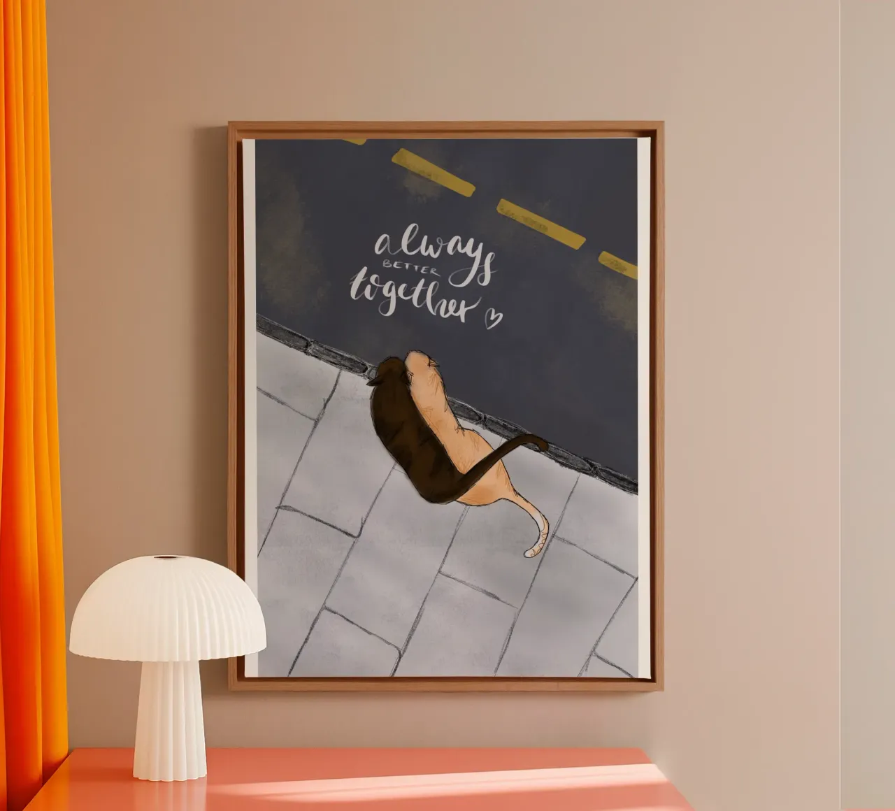 Always better together tela con Cornice a cassetta da She‘s drawing