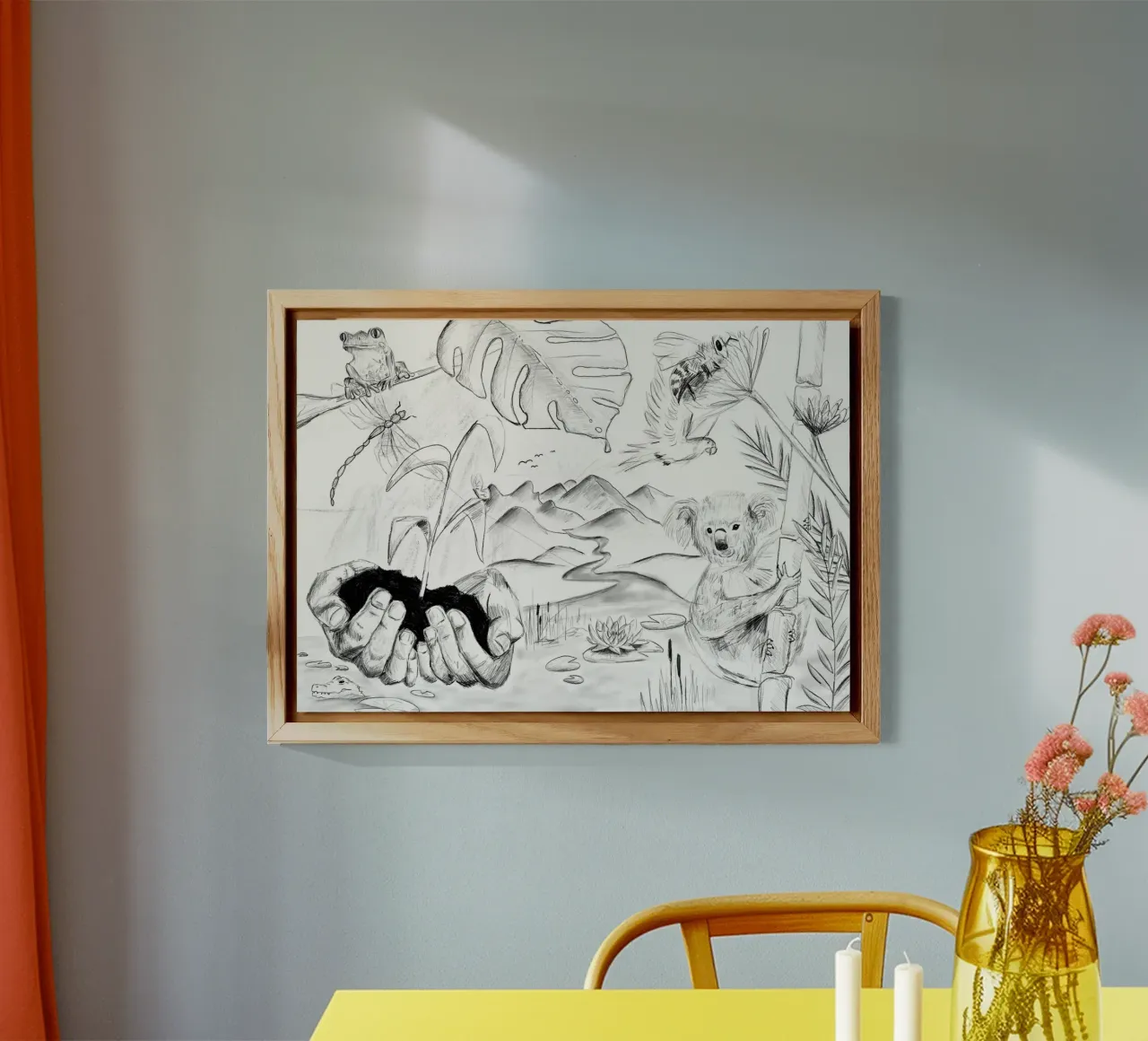 Nature in scribbles alluminio dibond da She‘s drawing