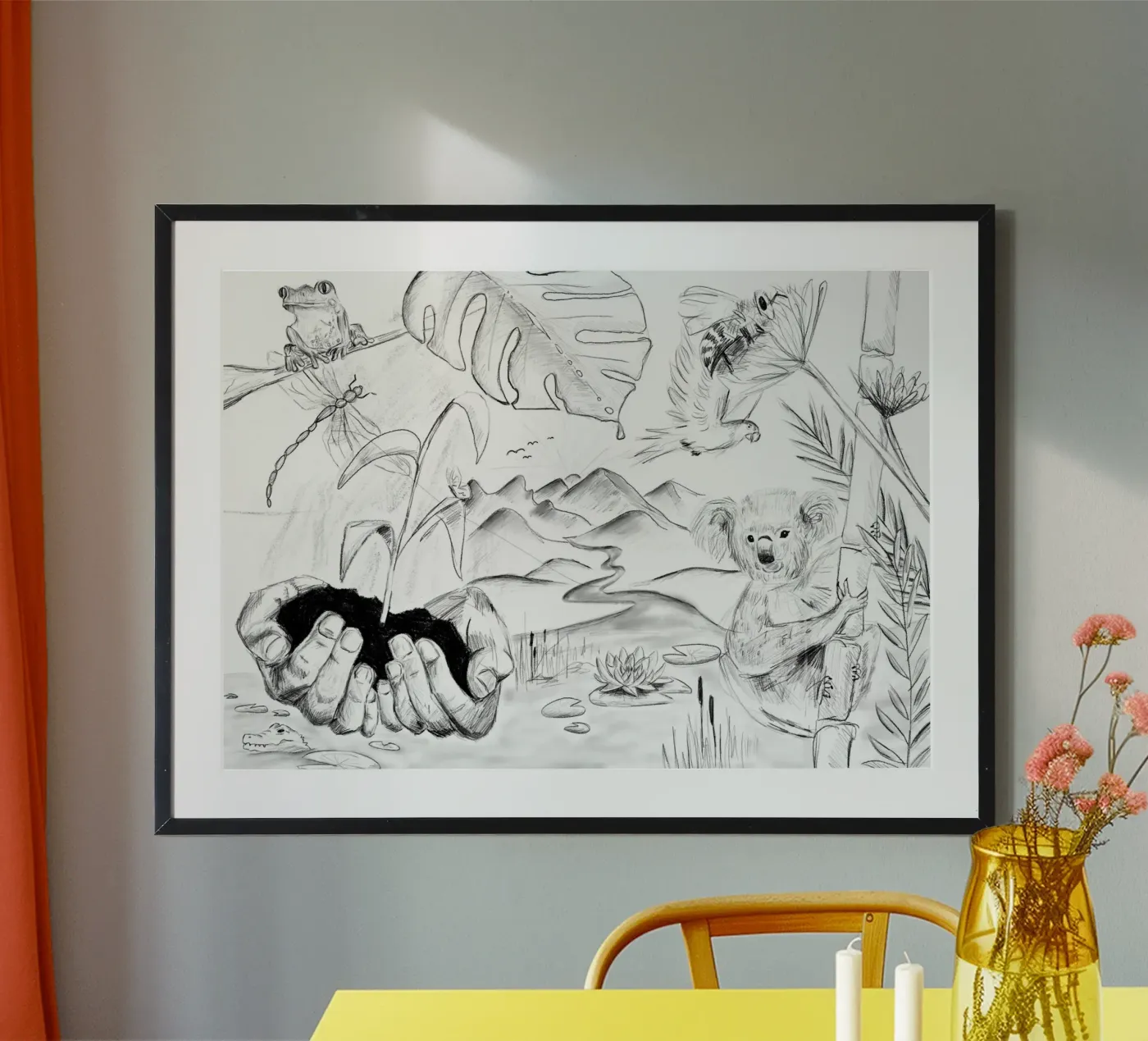 Nature in scribbles poster da She‘s drawing