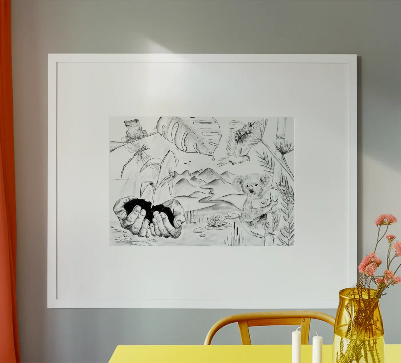 Nature in scribbles poster da She‘s drawing