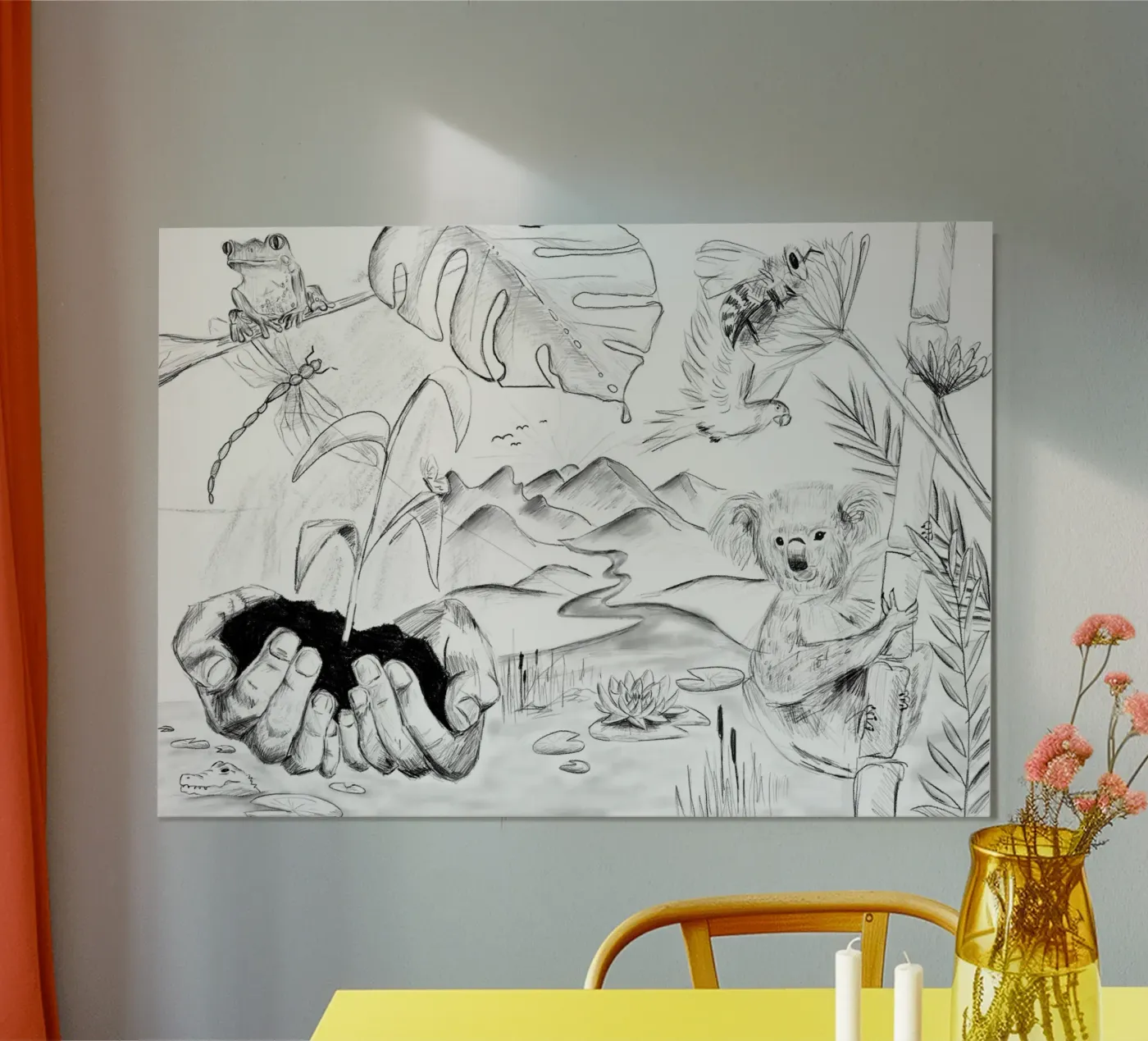 Nature in scribbles poster da She‘s drawing