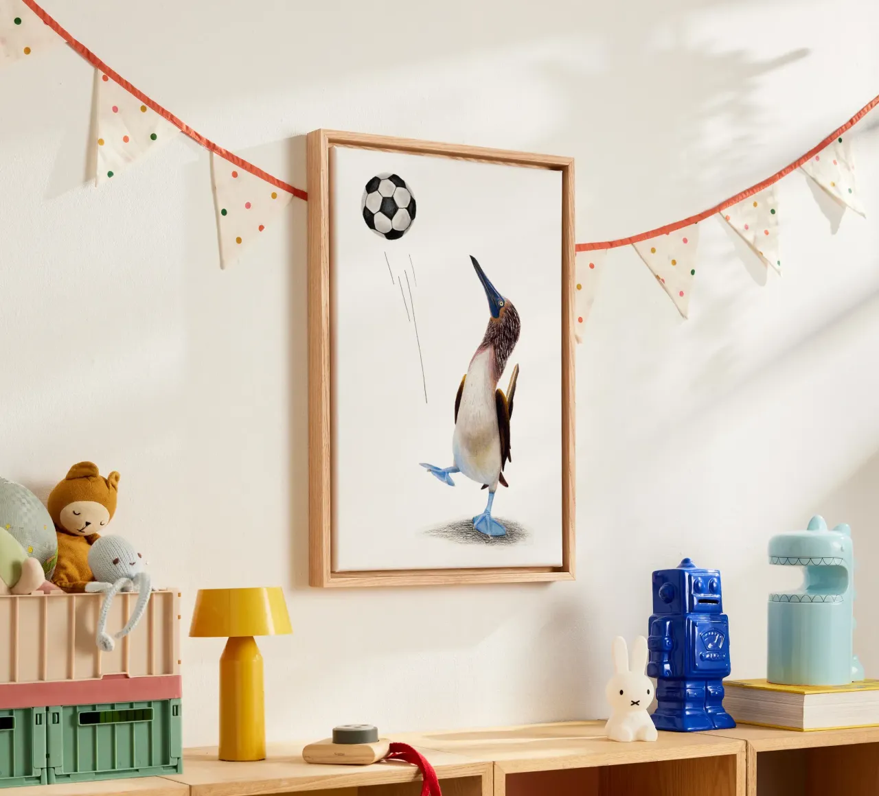 Paco joue au football toile avec Caisse américaine de Graphit und Farbe