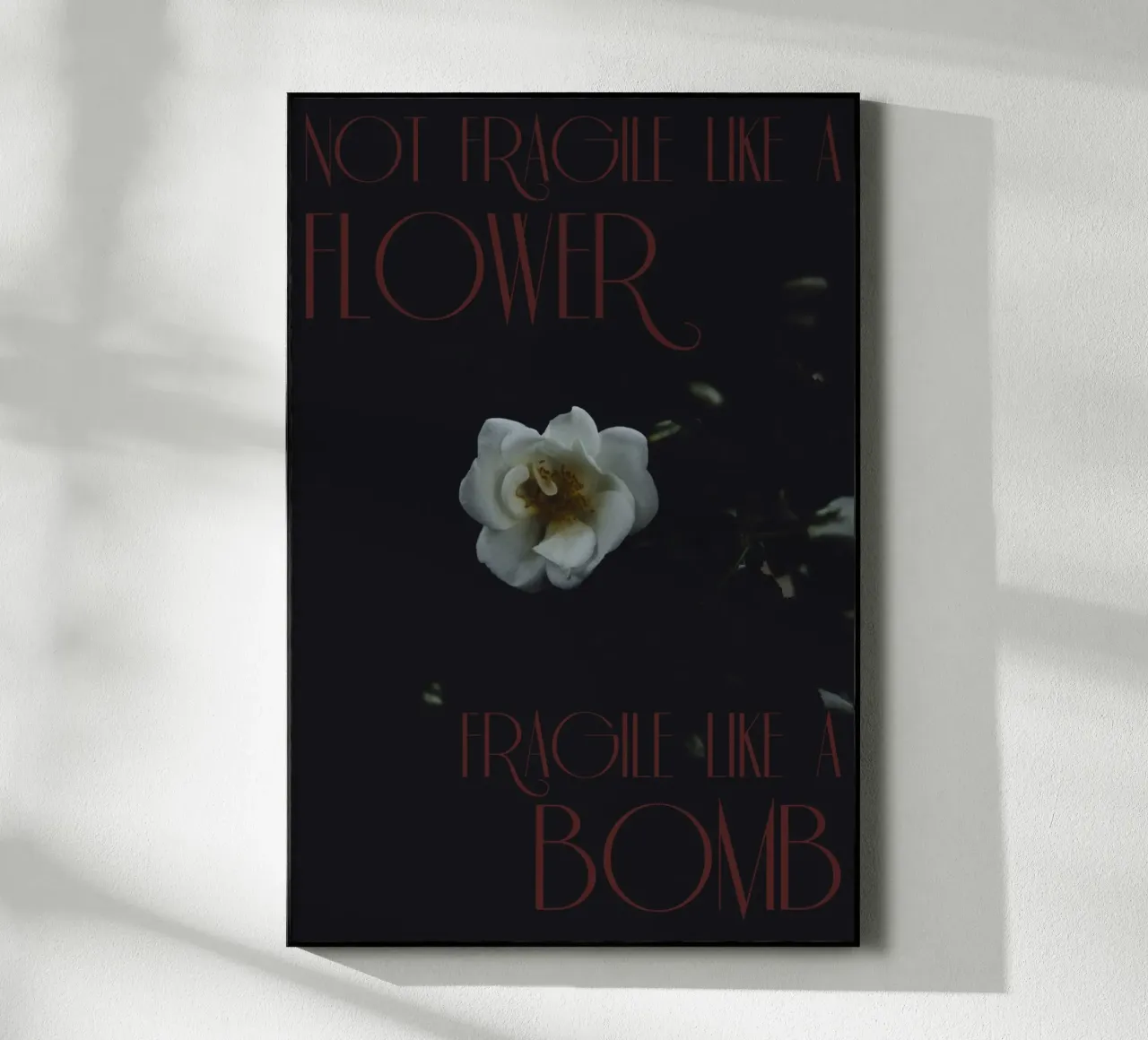 Not fragile like a flower, fragile like a bomb. plexiglass da smallstage.photography