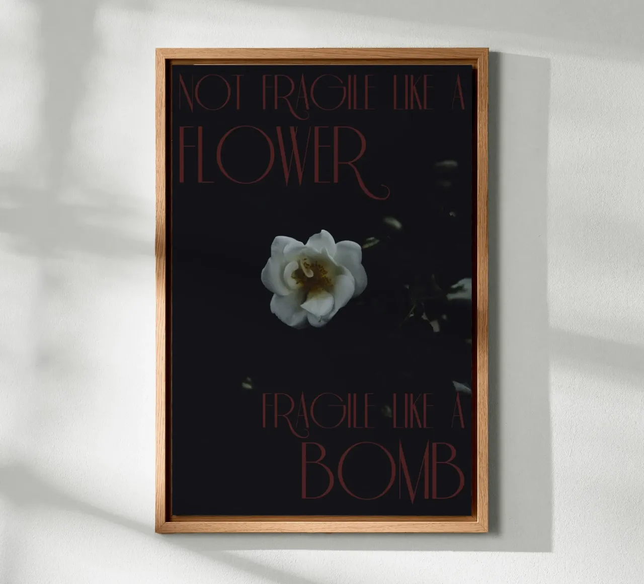 Not fragile like a flower, fragile like a bomb. alluminio dibond da smallstage.photography