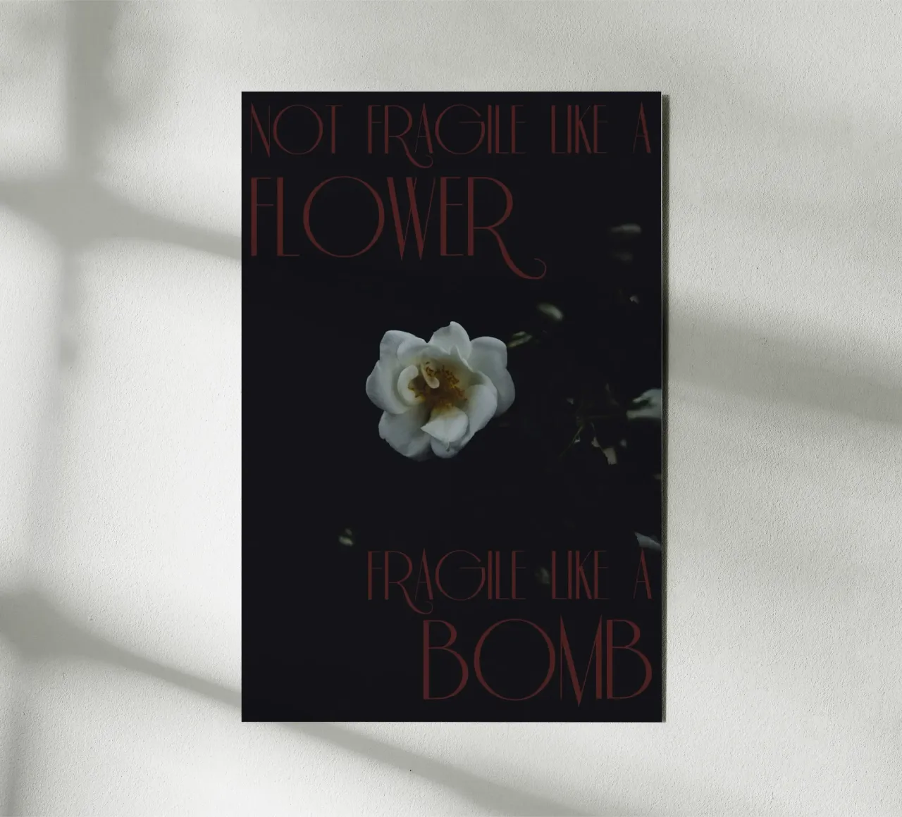 Not fragile like a flower, fragile like a bomb. alluminio dibond da smallstage.photography