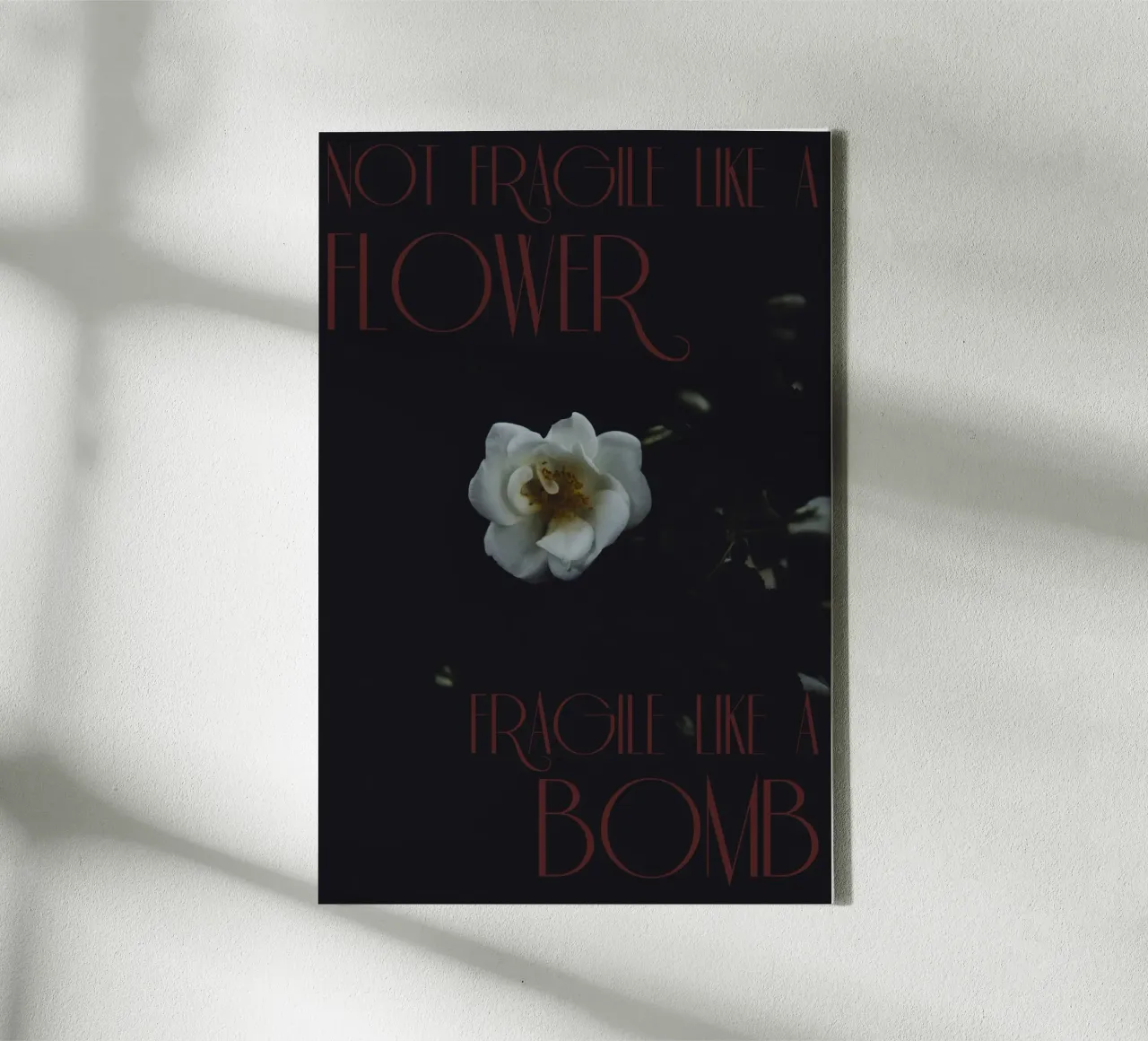 Not fragile like a flower, fragile like a bomb. canvas van smallstage.photography