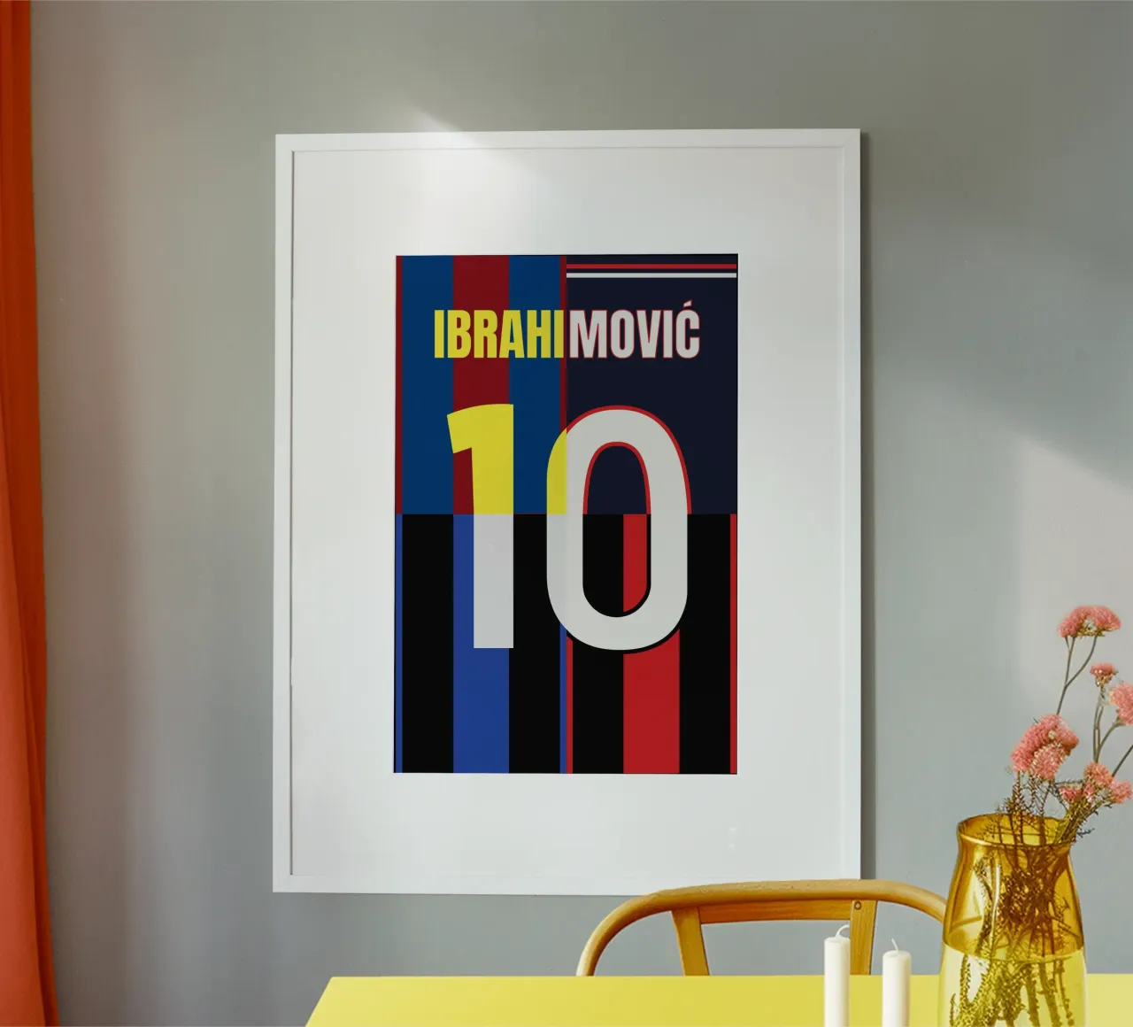 Ibrahimovic - Maglia poster con telaio in alluminio da athlete.art