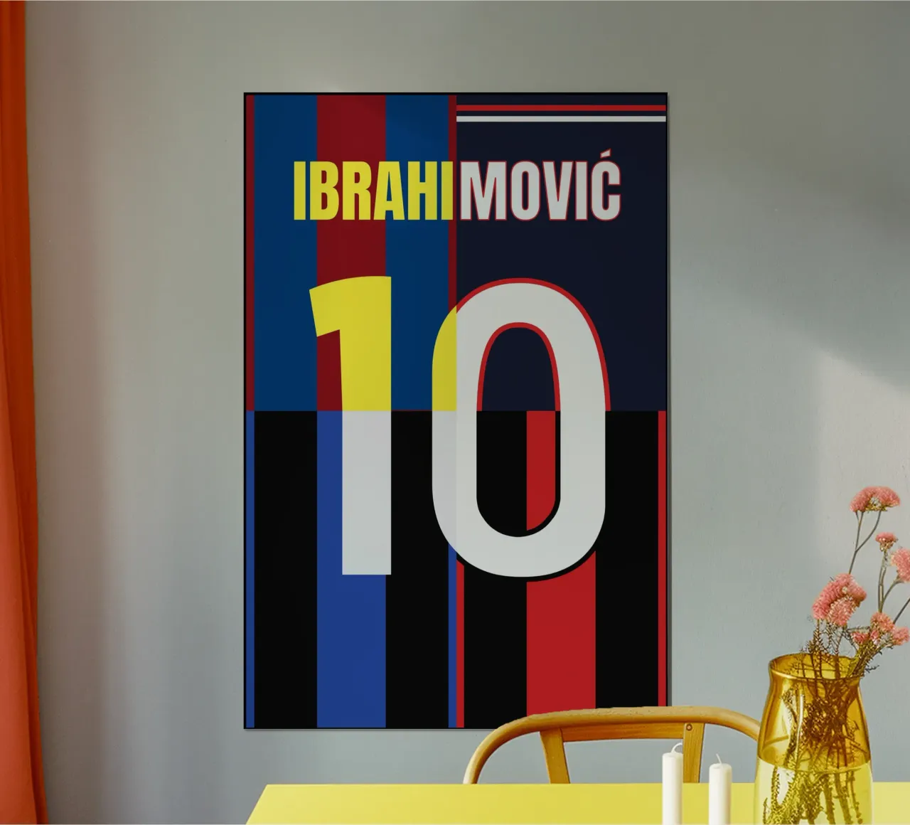Ibrahimovic - Maglia poster con telaio in alluminio da athlete.art