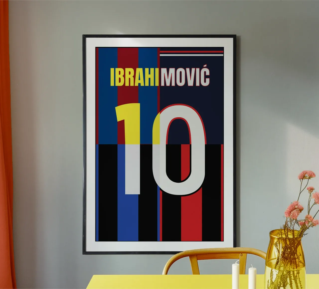 Ibrahimovic - Maglia poster con telaio in alluminio da athlete.art