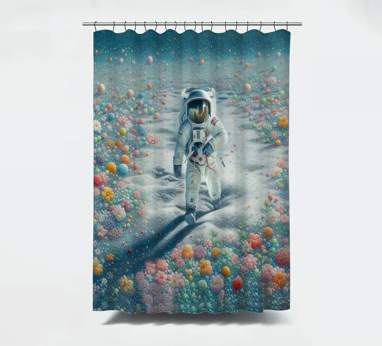 Der Astronaut des Gartens Duschvorhang von 🎁 ARTVI-SHOP