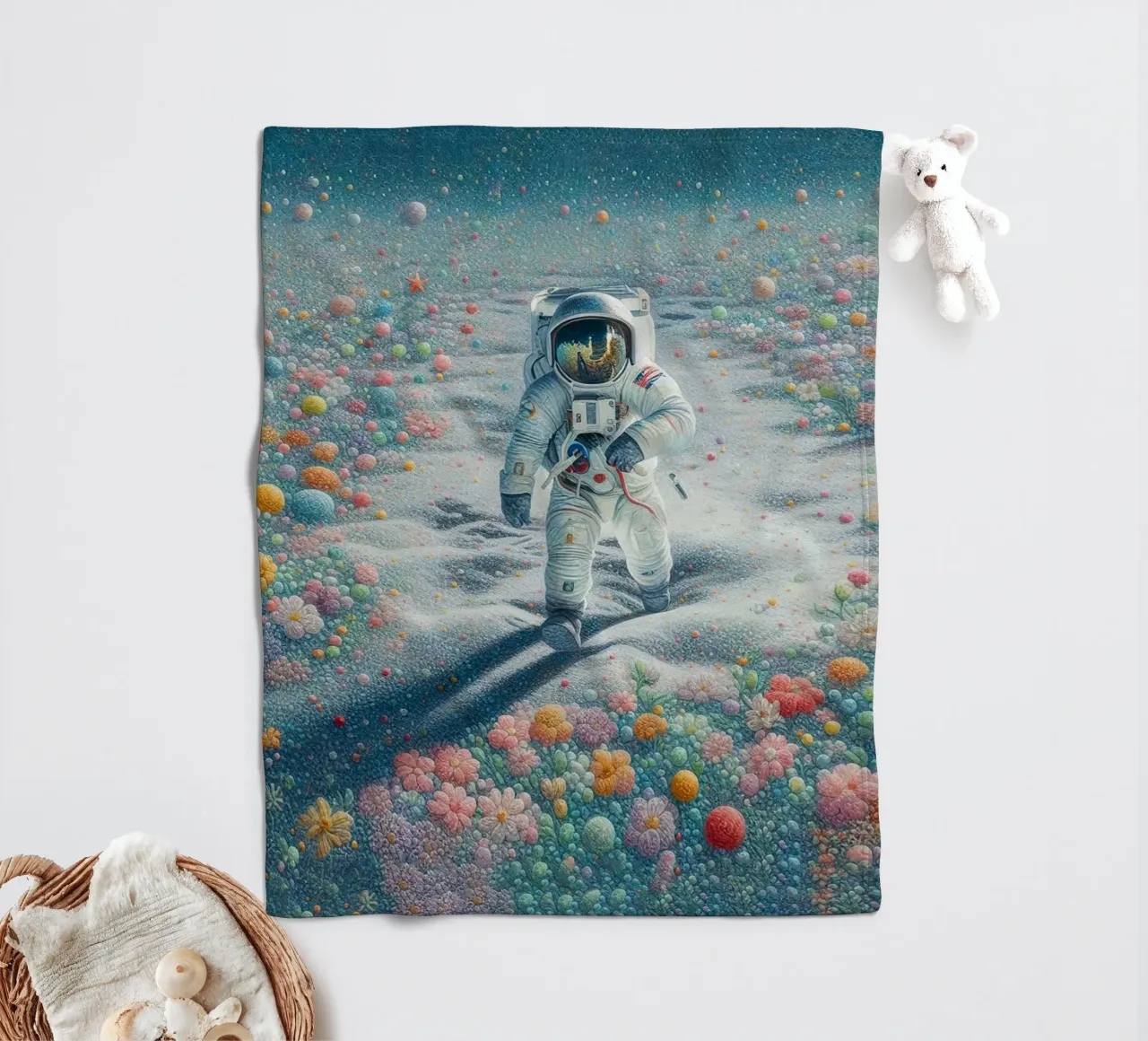 Der Astronaut des Gartens Fleecedecke von 🎁 ARTVI-SHOP