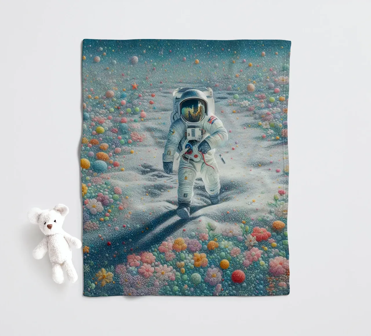 Der Astronaut des Gartens Fleecedecke von 🎁 ARTVI-SHOP