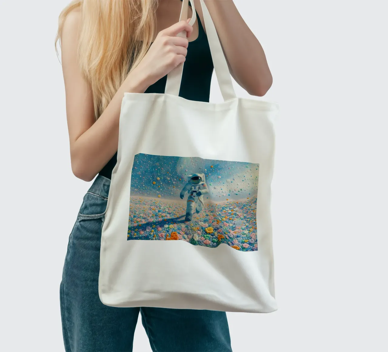 The astronaut of the garden tote bag by 🎁 ARTVI-SHOP