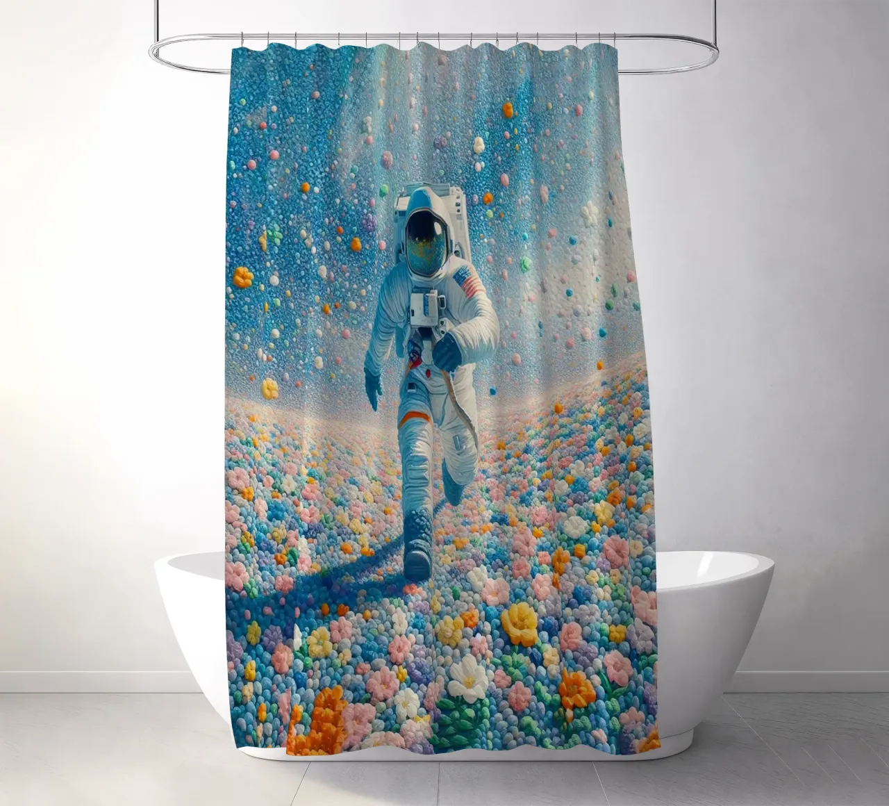 Der Astronaut des Gartens Duschvorhang von 🎁 ARTVI-SHOP