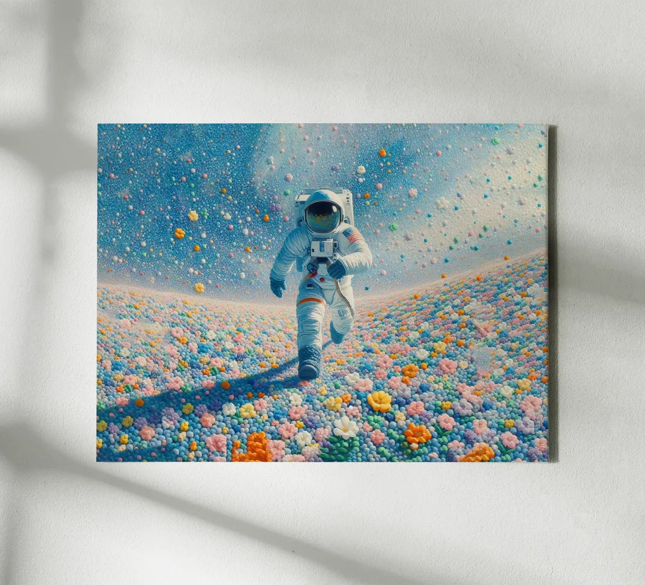 The astronaut of the garden canvas with Floater frame by 🎁 ARTVI-SHOP