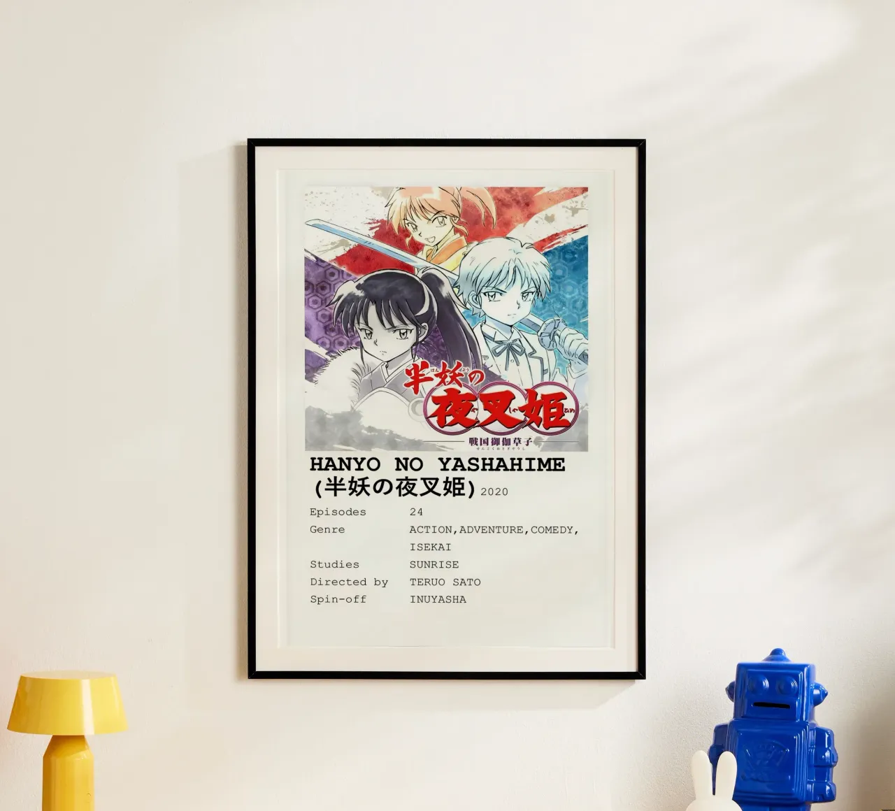 HANYO NO YASHAHIME (半妖の夜叉姫)2020 poster con telaio in legno da Totoya