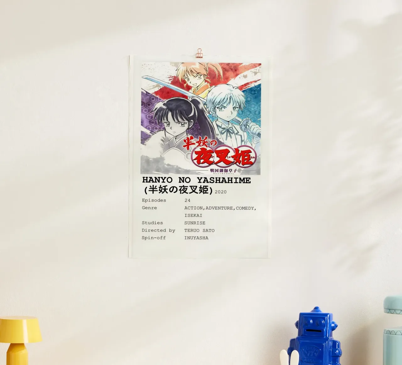 HANYO NO YASHAHIME (半妖の夜叉姫)2020 poster con telaio in legno da Totoya