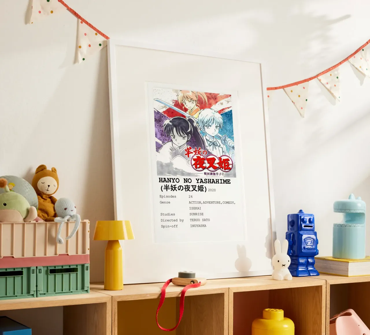 HANYO NO YASHAHIME (半妖の夜叉姫)2020 poster con telaio in legno da Totoya