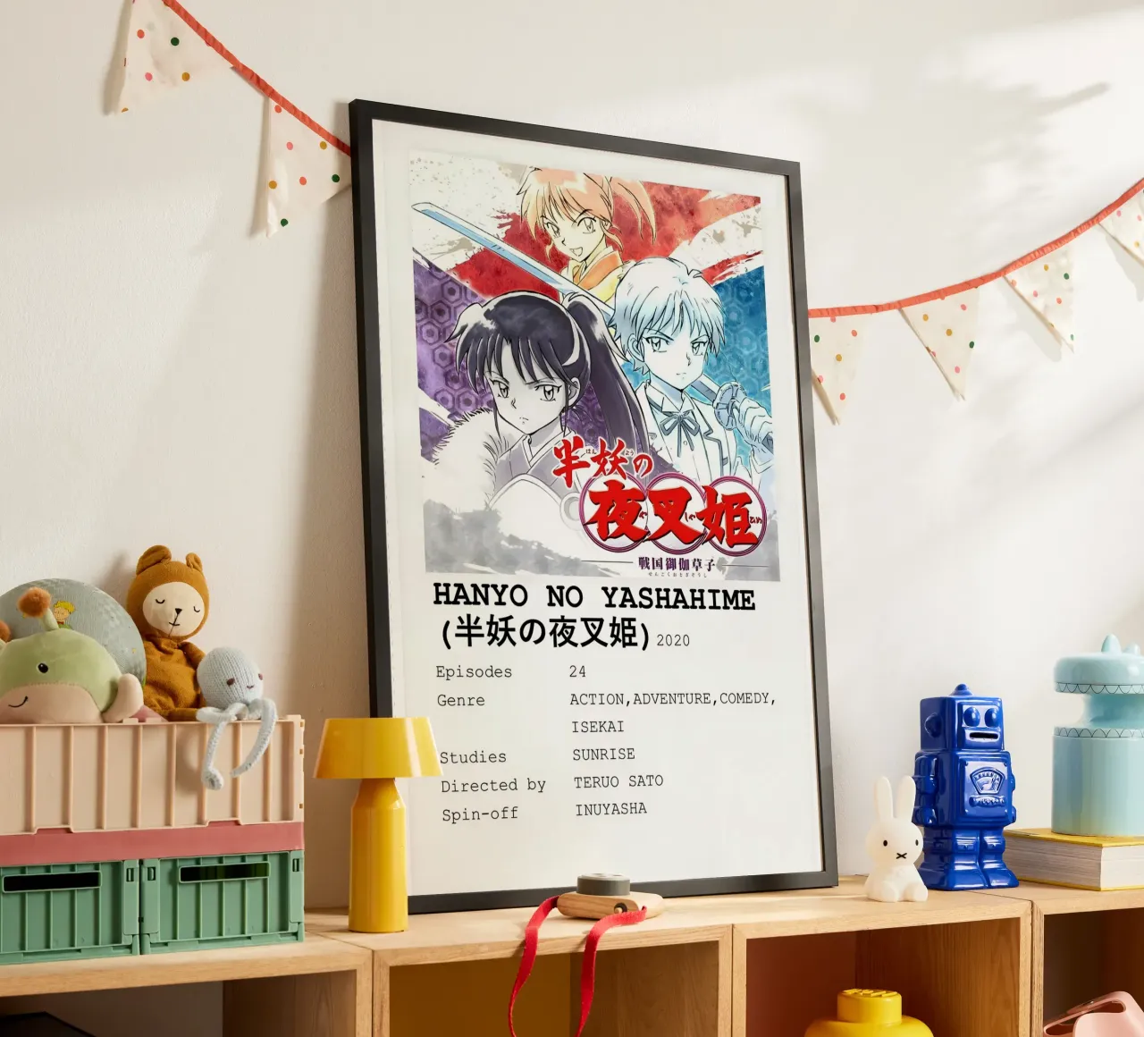HANYO NO YASHAHIME (半妖の夜叉姫)2020 poster con telaio in legno da Totoya