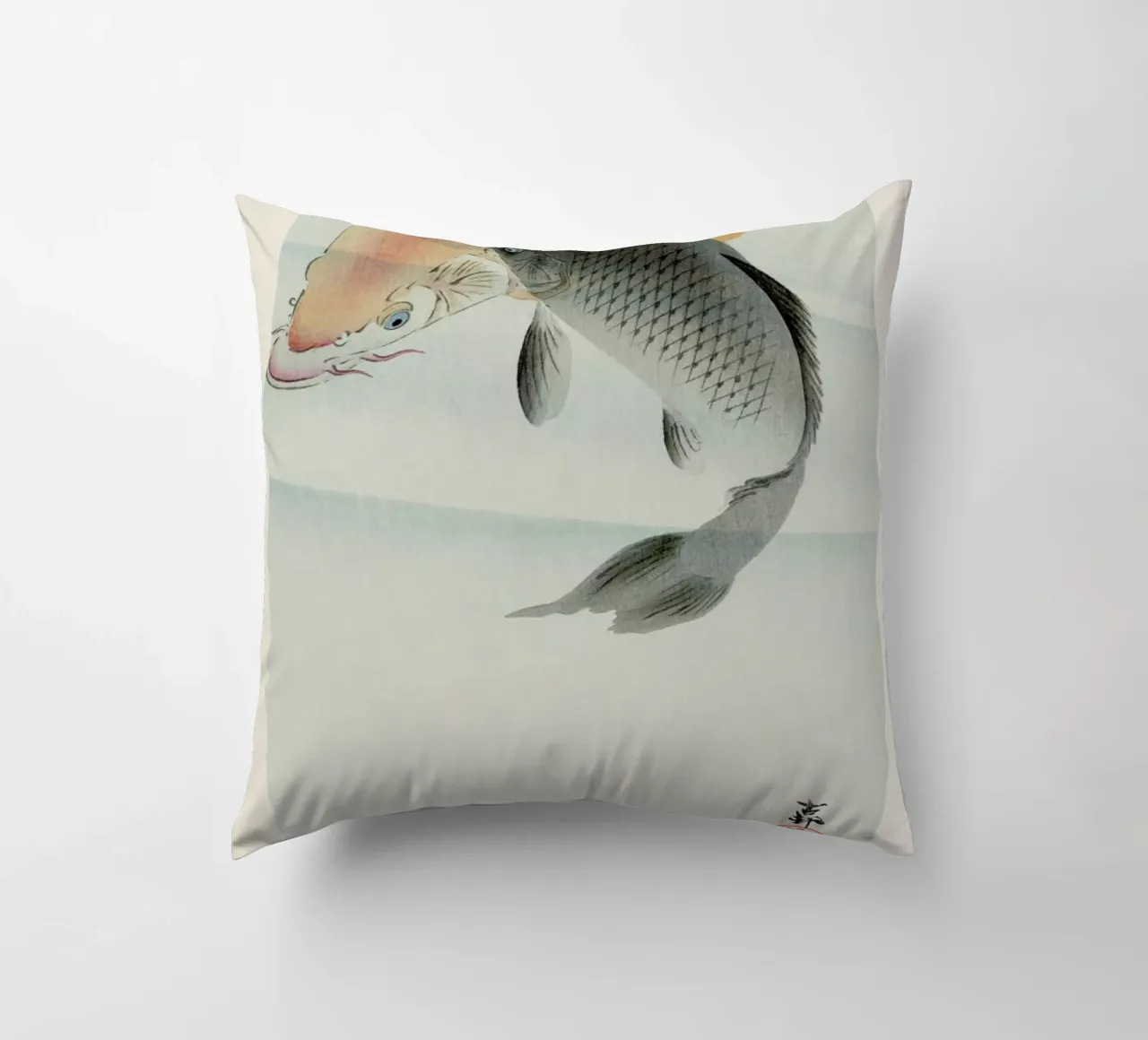 Koson - Two Carp cuscino da Vintage by JUNIQE