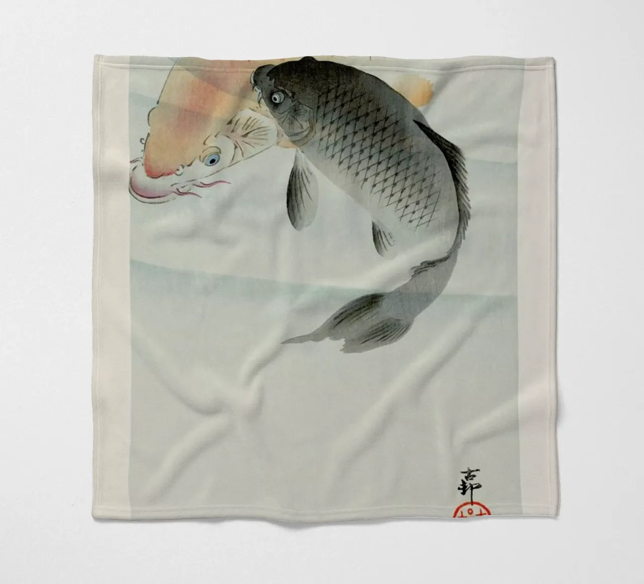 Koson - Two Carp coperta in pile da Vintage by JUNIQE