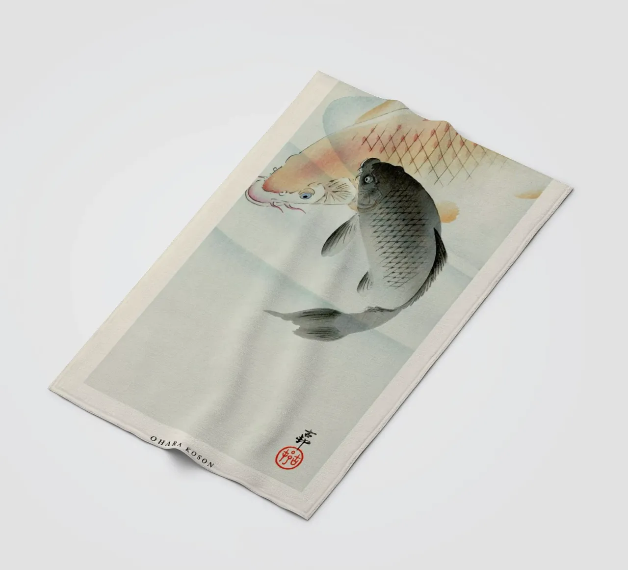 Koson - Two Carp coperta in pile da Vintage by JUNIQE